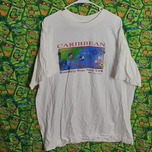 CARIBBEAN PRINCESS CRUISES WHITE  T-SHIRT  WITH PRINCESS CRUISES TAG XXL